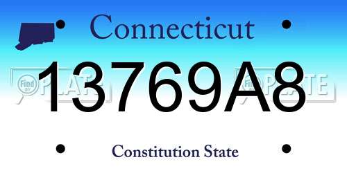 13769A8 Connecticut License Plate