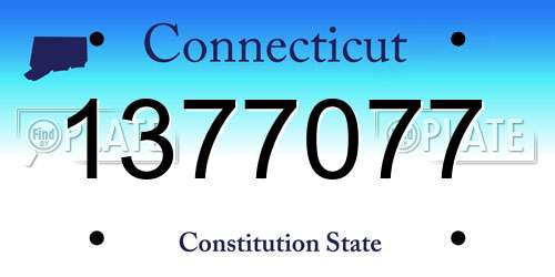 1377077 Connecticut License Plate