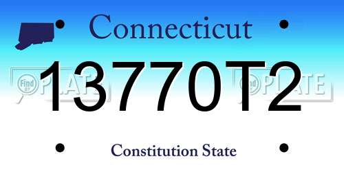 13770T2 Connecticut License Plate