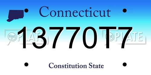 13770T7 Connecticut License Plate