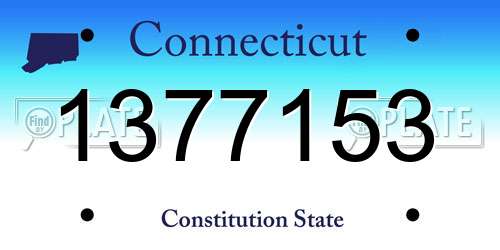 1377153 Connecticut License Plate