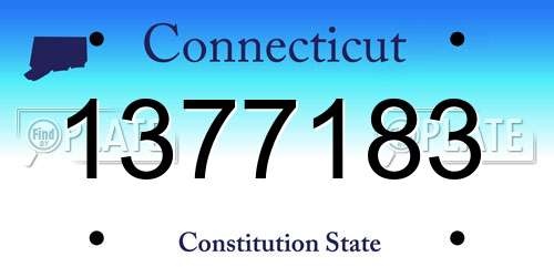 1377183 Connecticut License Plate