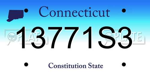 13771S3 Connecticut License Plate