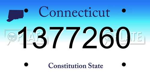 1377260 Connecticut License Plate