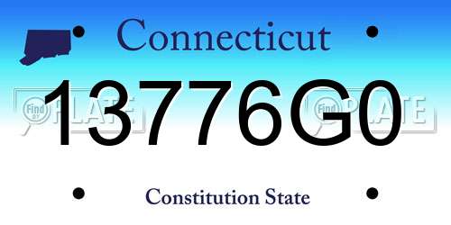 13776G0 Connecticut License Plate