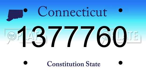 1377760 Connecticut License Plate
