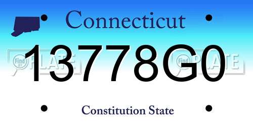 13778G0 Connecticut License Plate