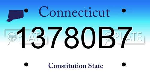 13780B7 Connecticut License Plate