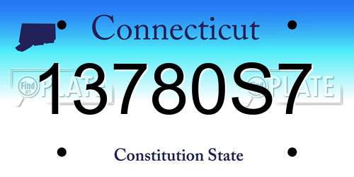 13780S7 Connecticut License Plate