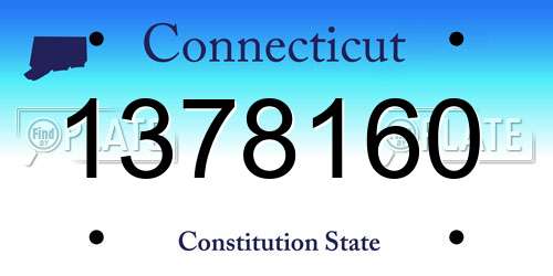 1378160 Connecticut License Plate