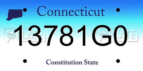 13781G0 Connecticut License Plate