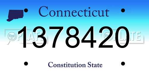 1378420 Connecticut License Plate
