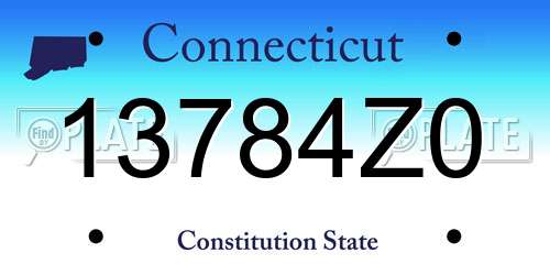13784Z0 Connecticut License Plate