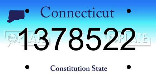 1378522 Connecticut License Plate