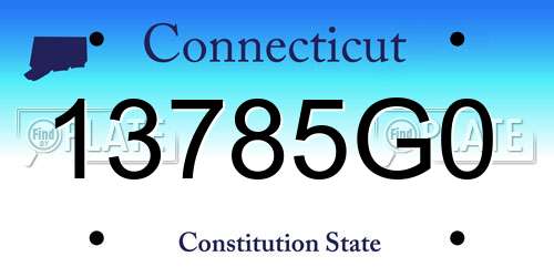 13785G0 Connecticut License Plate