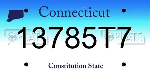 13785T7 Connecticut License Plate