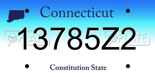 13785Z2 Connecticut License Plate