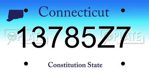 13785Z7 Connecticut License Plate