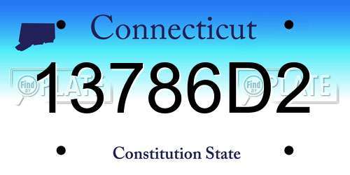 13786D2 Connecticut License Plate
