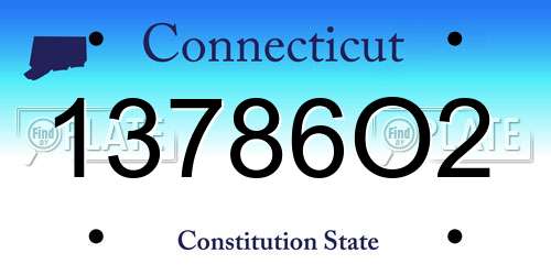 13786O2 Connecticut License Plate