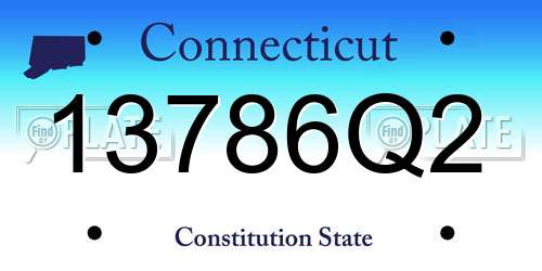13786Q2 Connecticut License Plate