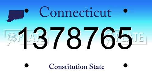1378765 Connecticut License Plate
