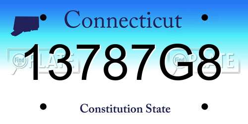 13787G8 Connecticut License Plate
