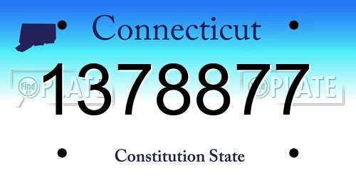 1378877 Connecticut License Plate