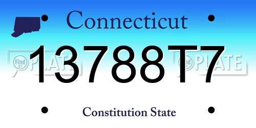 13788T7 Connecticut License Plate