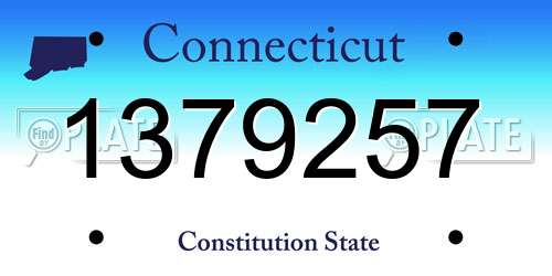 1379257 Connecticut License Plate