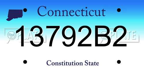 13792B2 Connecticut License Plate