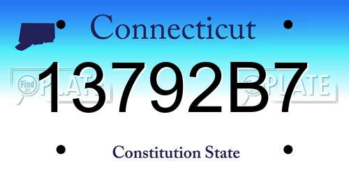 13792B7 Connecticut License Plate