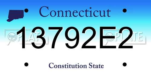 13792E2 Connecticut License Plate