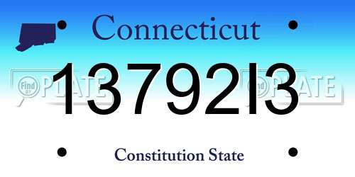 13792I3 Connecticut License Plate