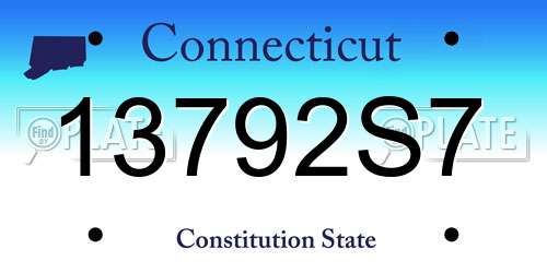 13792S7 Connecticut License Plate