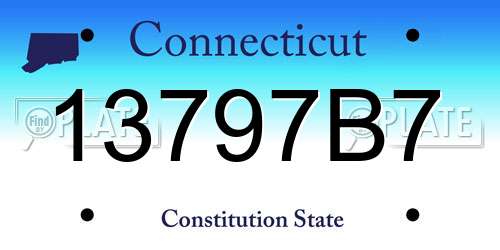 13797B7 Connecticut License Plate