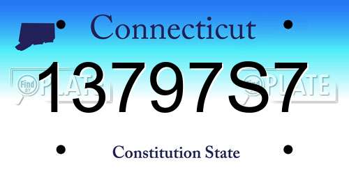13797S7 Connecticut License Plate