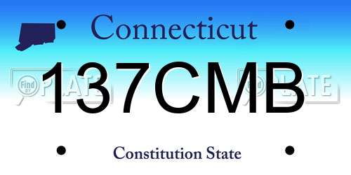 137CMB Connecticut License Plate