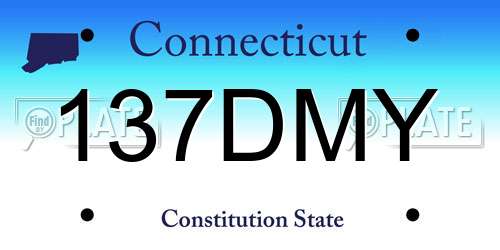 137DMY Connecticut License Plate