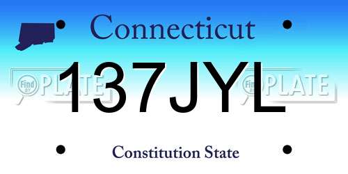 137JYL Connecticut License Plate