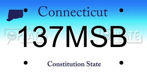 137MSB Connecticut License Plate