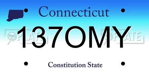 137OMY Connecticut License Plate