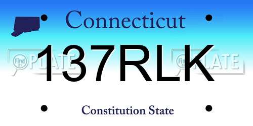 137RLK Connecticut License Plate