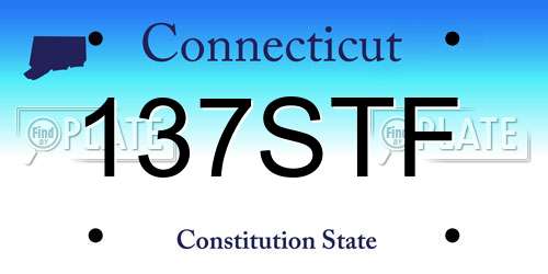 137STF Connecticut License Plate