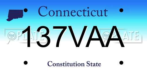 137VAA Connecticut License Plate