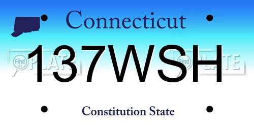 137WSH Connecticut License Plate