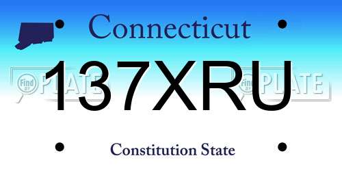 137XRU Connecticut License Plate