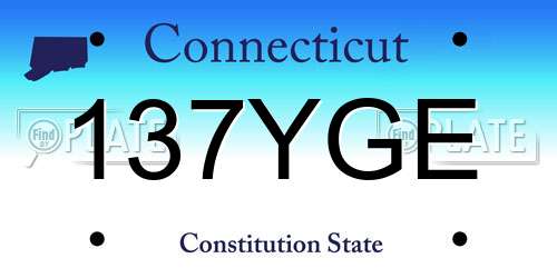 137YGE Connecticut License Plate