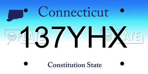 137YHX Connecticut License Plate