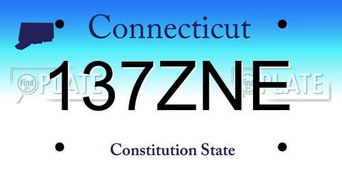 137ZNE Connecticut License Plate